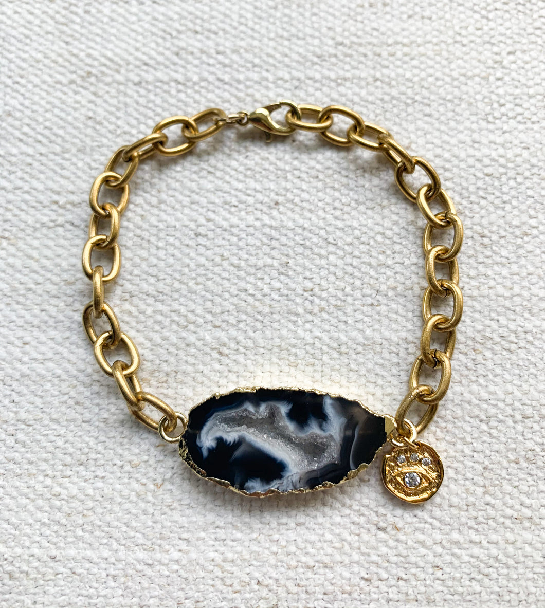 Gold Agate Chain Link